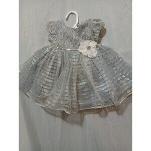 Sweet Heart Rose Silver  12 Month Dress